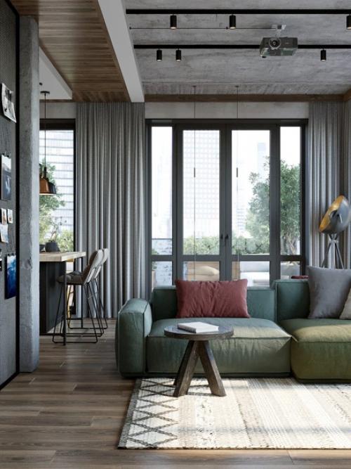 Интерьер кухни - гостиной в жк Фридом. 07