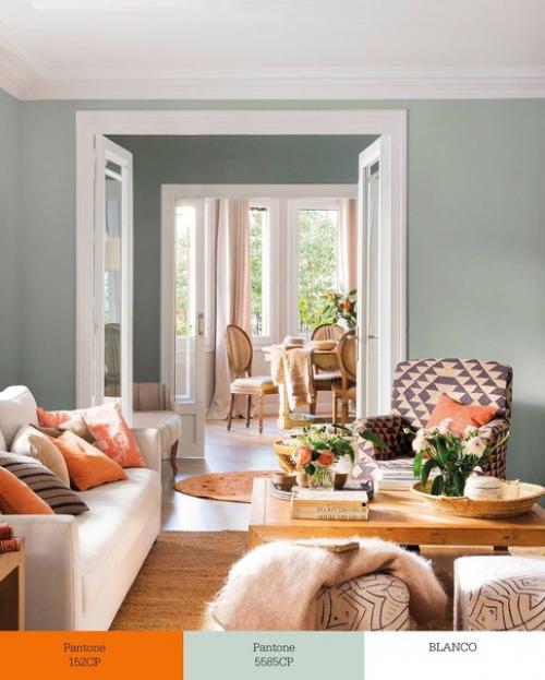 Весенние цветовые трио для гостиной. 04