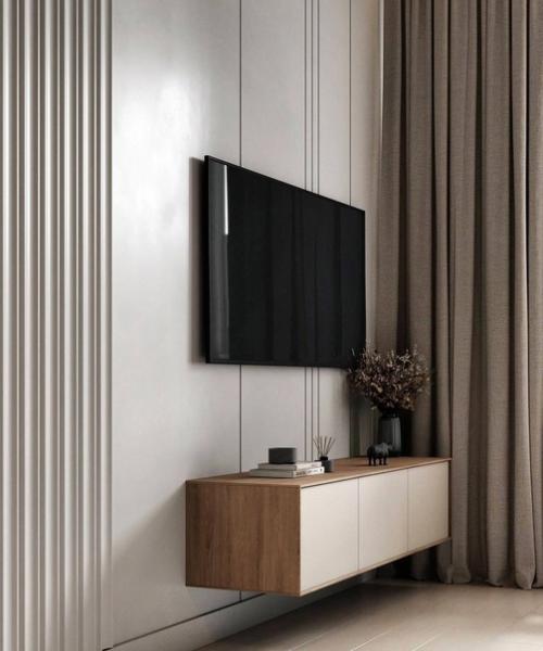 Интерьер кухни - гостиной, сочетающий современный и скандинавский стили. 06