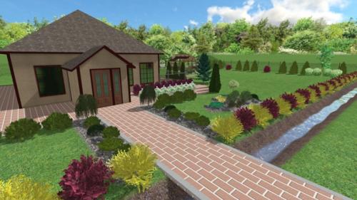 Дизайн территории вокруг кафе в локне: 01