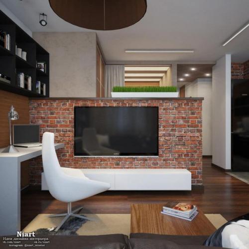 Проект интерьера студии с элементами лофта. 06