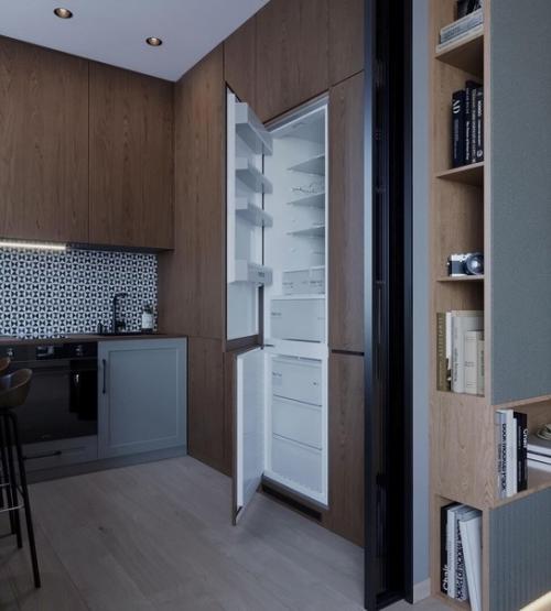 Перепланировка и стильный дизайн кухни площадью 5. 4 кв. 05