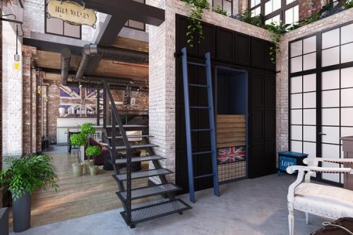 Дизайн проект интерьера апартаментов в стиле лофт. 05