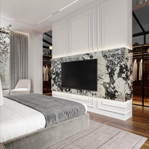 Выразительный интерьер спальни. 02