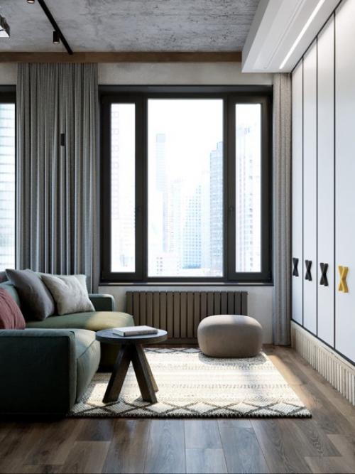 Интерьер кухни - гостиной в жк Фридом. 01