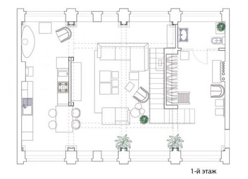 Дизайн проект интерьера апартаментов в стиле лофт. 08