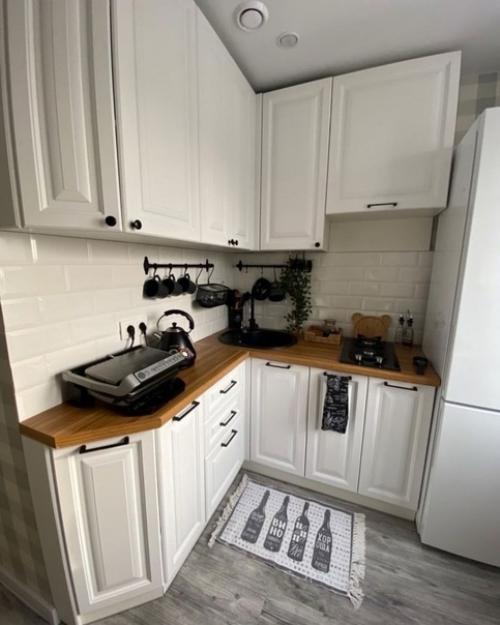 Бюджетный интерьер кухни площадью 5. 5 кв. 06