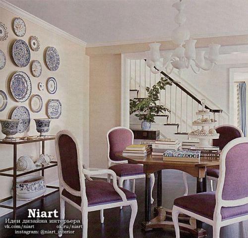 Оригинальный декор стен … тарелками. 03