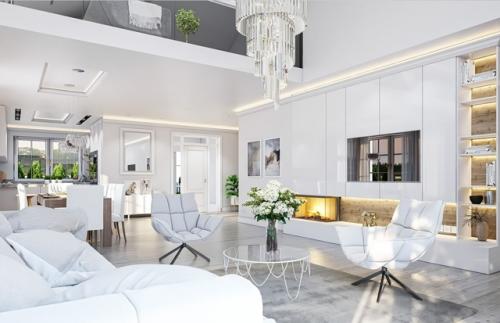 Эскизный проект коттеджа в классическом стиле с гаражом. 06