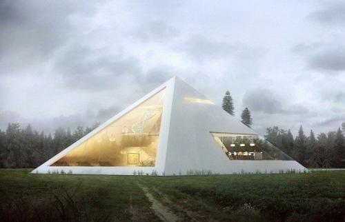 Pyramid House.  Мексиканский архитектор Хуан Карлос рамос (Juan Carlos Ramos) спроектировал дом - пирамиду (Pyramid House. 01