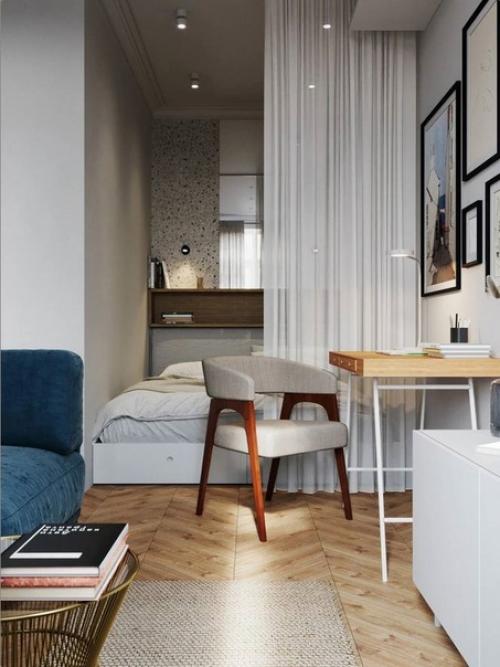 Стильный интерьер квартиры, площадью 33 кв. 06