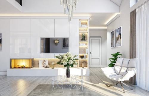 Эскизный проект коттеджа в классическом стиле с гаражом. 05