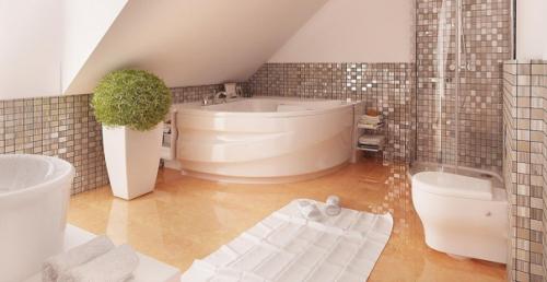 Компактный дом с мансардой и одноместным гаражом. 09