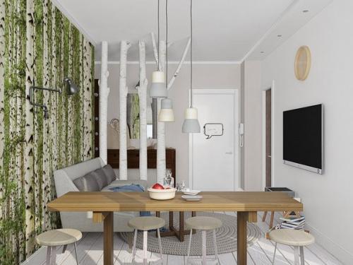 Компактный интерьер квартиры в скандинавском стиле. 01