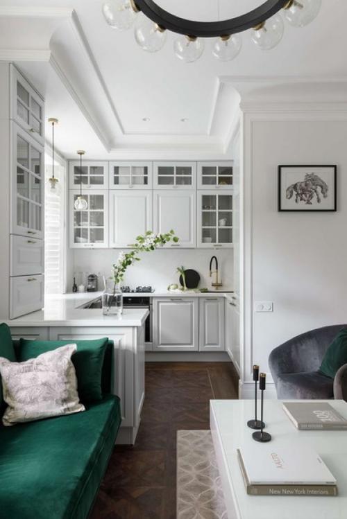 Дизайн кухни - гостиной площадью 19 кв. 01