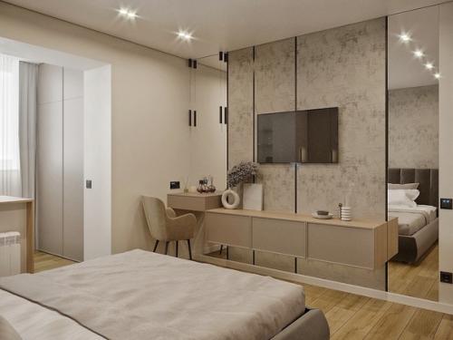 Спальня.  Как раз таки та комната, где по мнению застройщика, должна была быть гостиная. 03