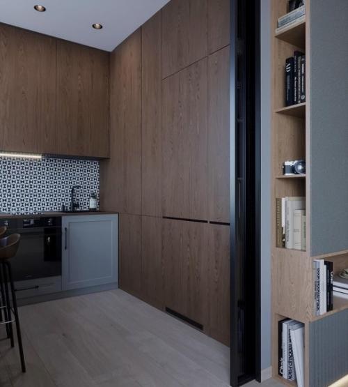 Перепланировка и стильный дизайн кухни площадью 5. 4 кв. 04