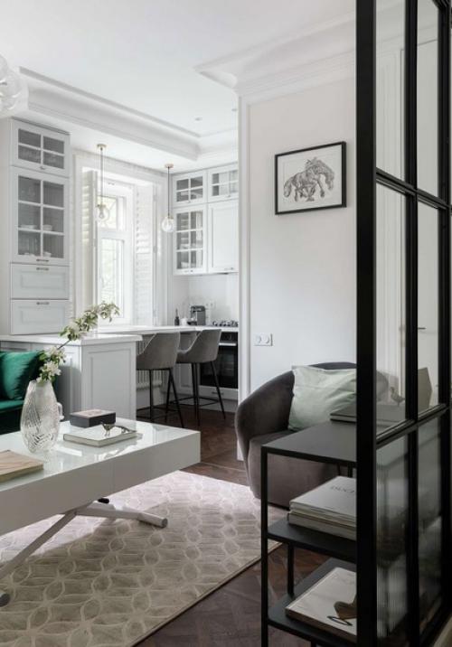 Дизайн кухни - гостиной площадью 19 кв. 04