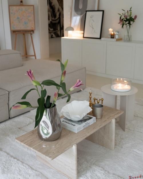 Красивые бежевые оттенки в дизайне уютного скандинавского дома. 07