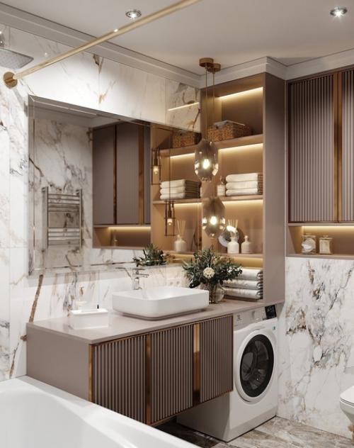 Интерьер ванной комнаты. 01