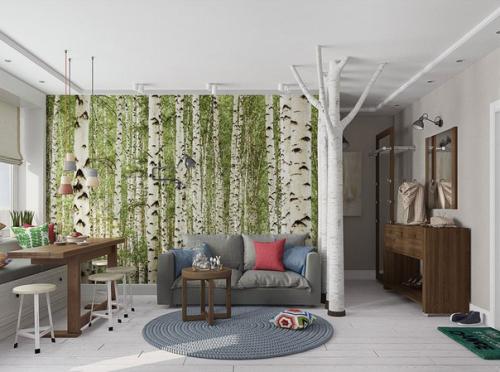 Компактный интерьер квартиры в скандинавском стиле.