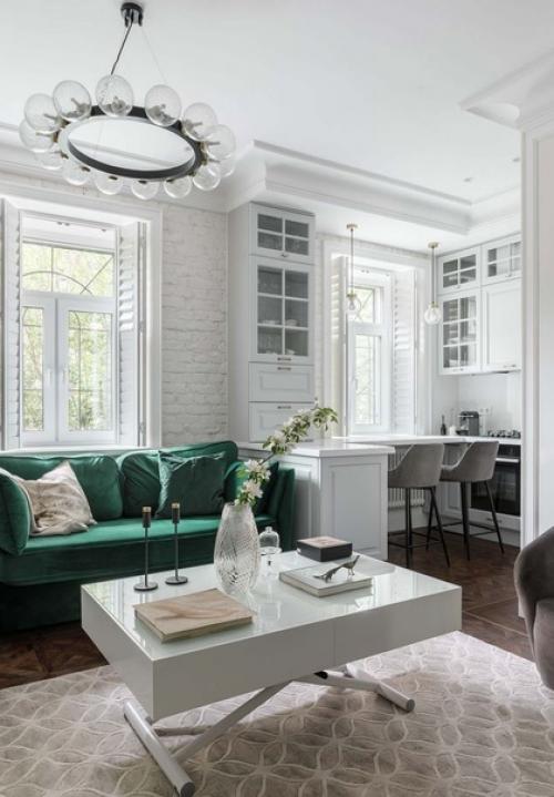 Дизайн кухни - гостиной площадью 19 кв. 08