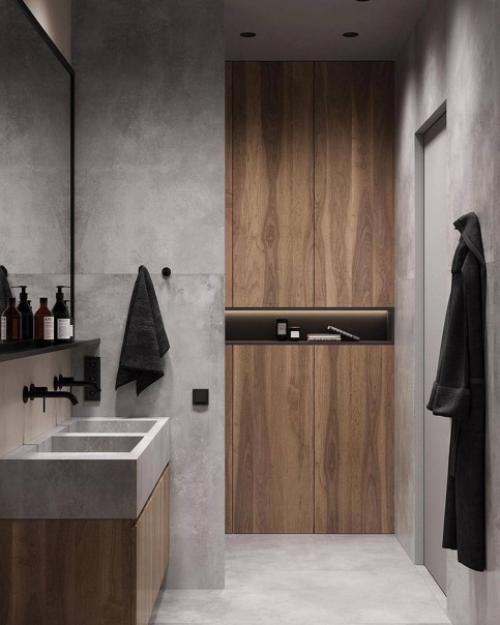 Стильный и очень интересный интерьер санузла, площадью 6. 8 кв. 03