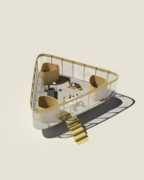 Одноэтажный дом с панорамным видом на море был спроектирован с учетом сезонного отдыха и отдыха в загородной местности. 04