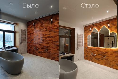 Наш недавний крупный проект, в котором интерьеры частного дома украсили зеркала в единой стилистике. 09