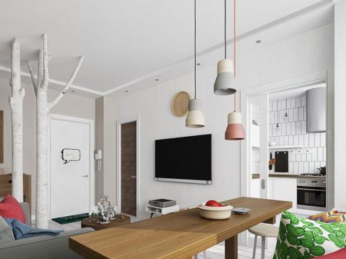 Компактный интерьер квартиры в скандинавском стиле. 04