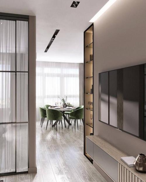 Десять кадров интерьера квартиры в неоклассике в приятных спокойных оттенках. 02