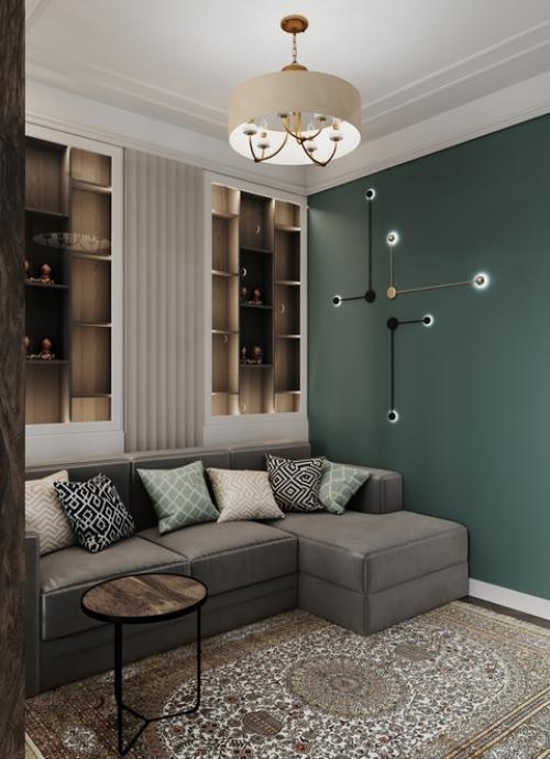 Оттенки зеленого одни из самых популярных акцентов. 03