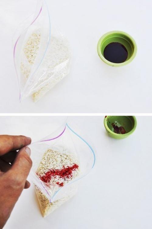 Цветной рис для детских игр и декора. 02