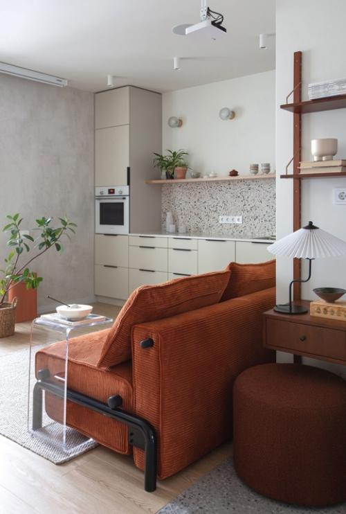 Интерьер квартиры - студии 25, 1 м 2 (30, 5 м 2 с лоджией) в ЖК терра в Санкт-петербурге. 02