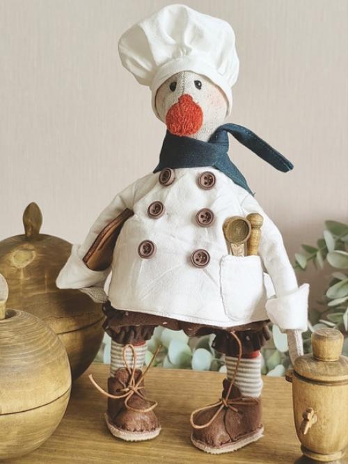 Гусь повар декоративная игрушка для интерьера кухни. 01