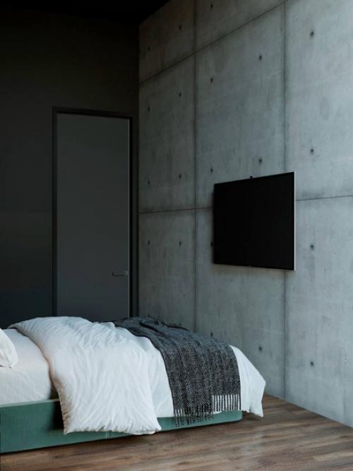 Гостевая спальня с проекта дома из бетона в Питере. 05
