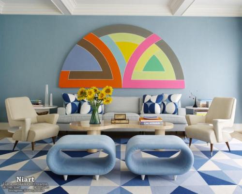 Синие обои в интерьере квартиры - как выбрать? 09