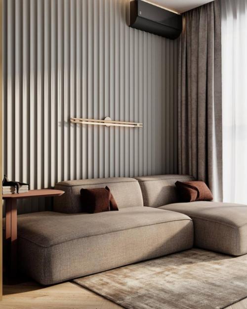 Интерьер кухни - гостиной в приятных мягких тонах. 05