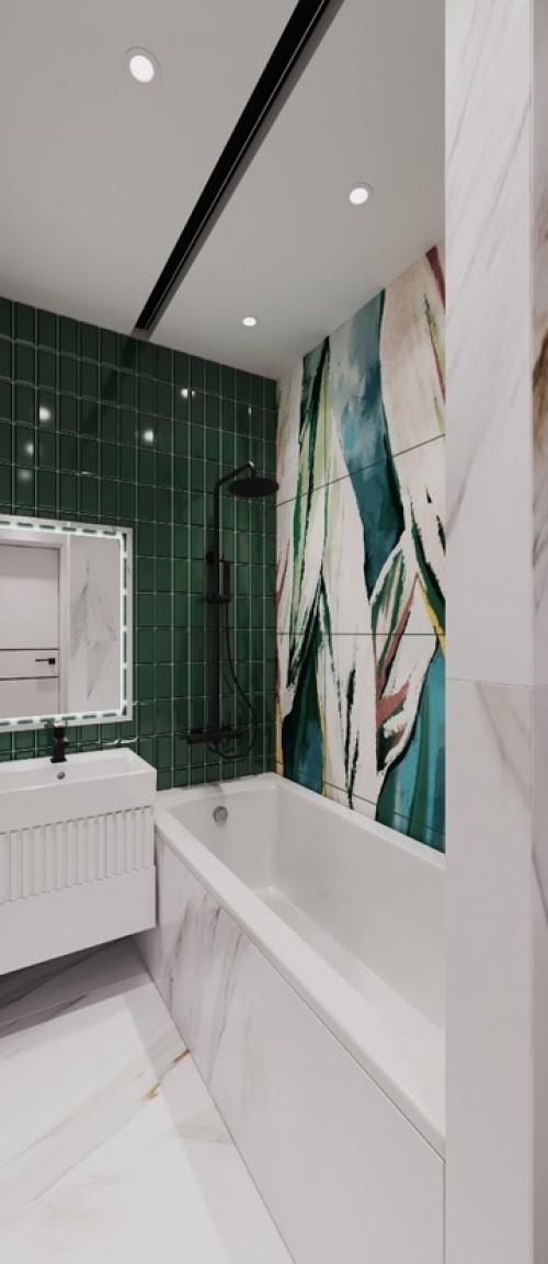 Оттенки зеленого одни из самых популярных акцентов. 04