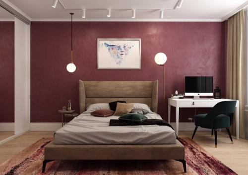 Дизайн спальной комнаты 15 м 2 для молодой девушки. 03