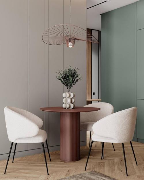 Интерьер кухни - гостиной в приятных мягких тонах. 01