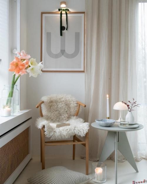 Красивые бежевые оттенки в дизайне уютного скандинавского дома. 04