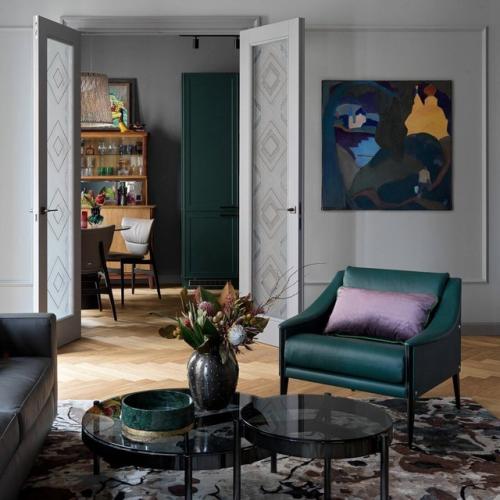 Сочетание зелёного и фиолетового: модно и выразительно. 02