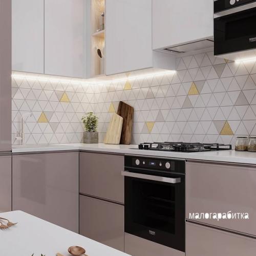 Приятная кухня в спокойных тонах. 01