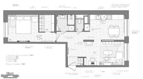 Скандинавский дизайн интерьера квартиры 60 кв. 09