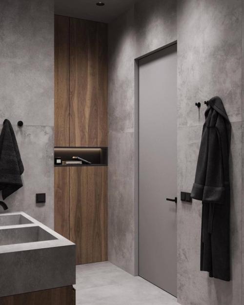 Стильный и очень интересный интерьер санузла, площадью 6. 8 кв. 05