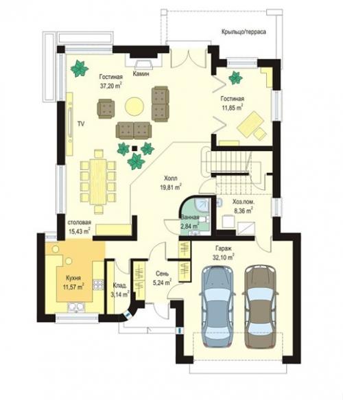 Современный, изысканный загородный коттедж. 02