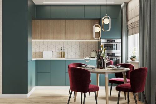 Яркии, смелыи, амбициозныи интерьер кухни - гостиной. 04