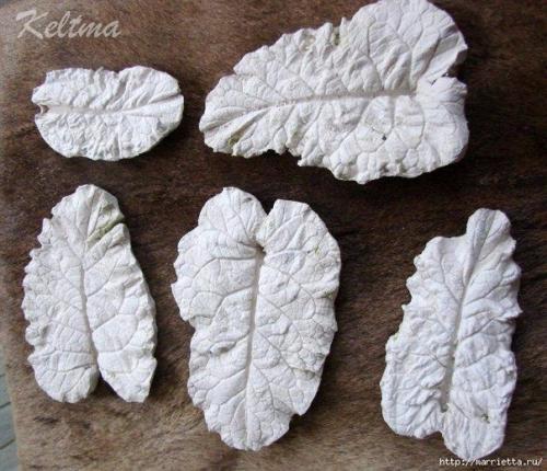 Мастер-класс листья из гипса. 08