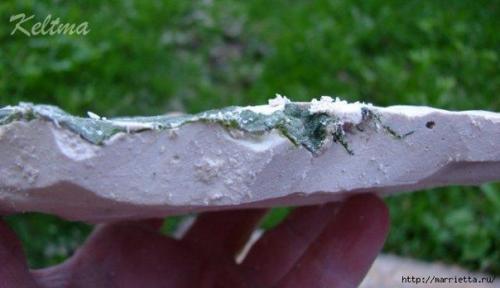 Мастер-класс листья из гипса. 07